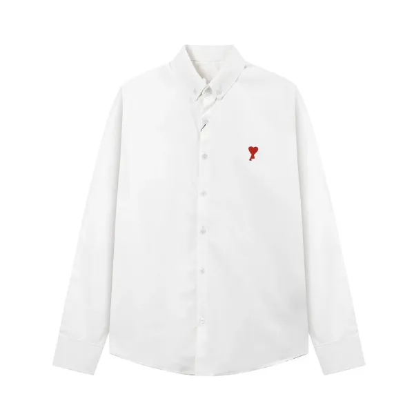 Comme des Garçons Play Heart Embroidered White Button-Down Shirt - 1