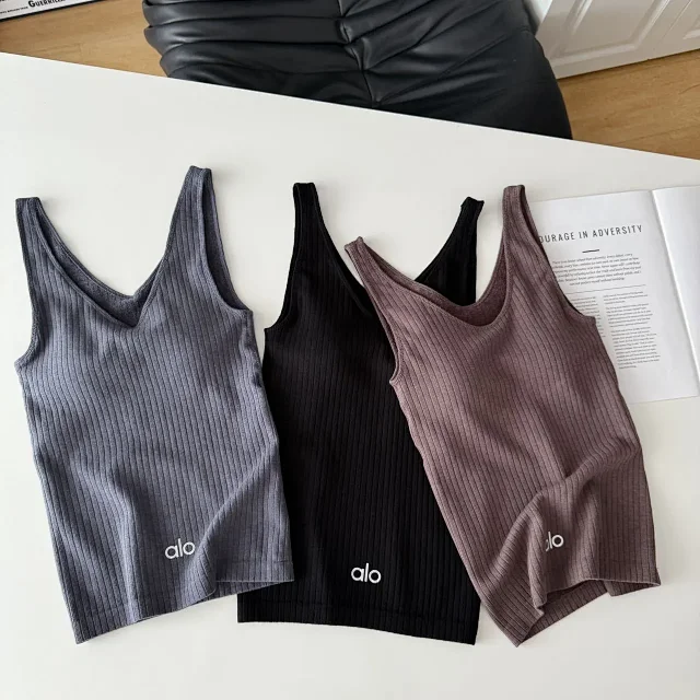 Alo Vests Ribbed Scoop-Neck Tank Top product detail image 1