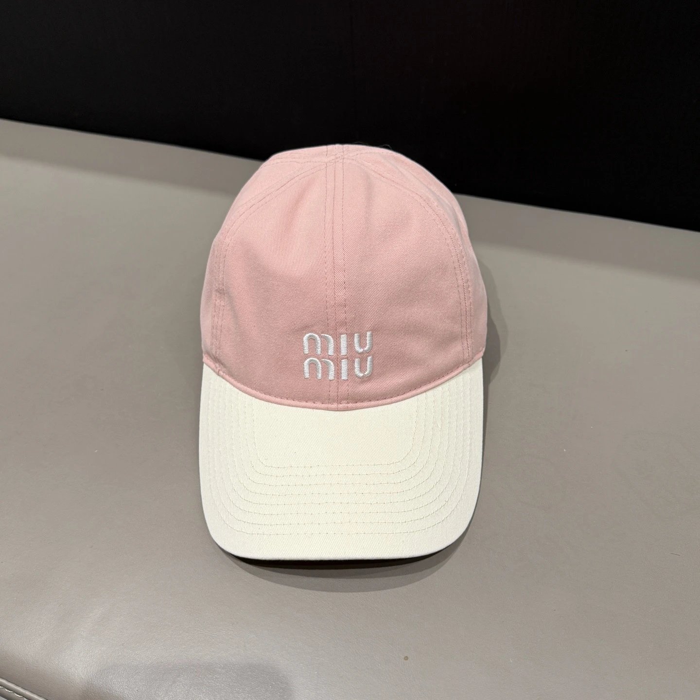 Prada Triangle Logo Washed Denim Baseball Cap Gray - 24