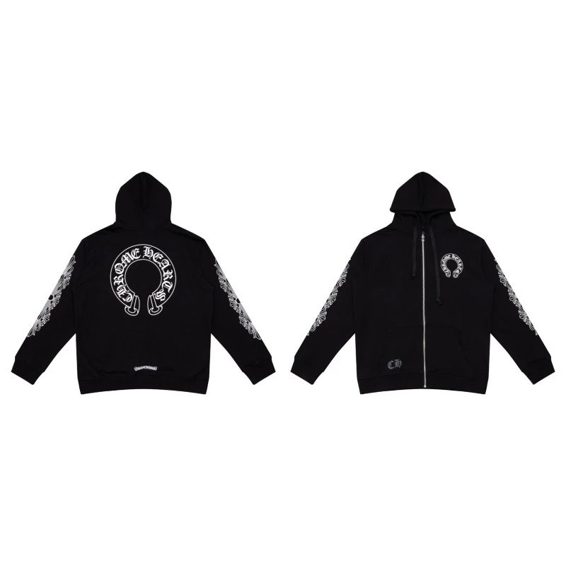 Chrome Hearts Hoodies & Sweatshirts Graphic Full-Zip Hooded Sweatshirt — 5001 black