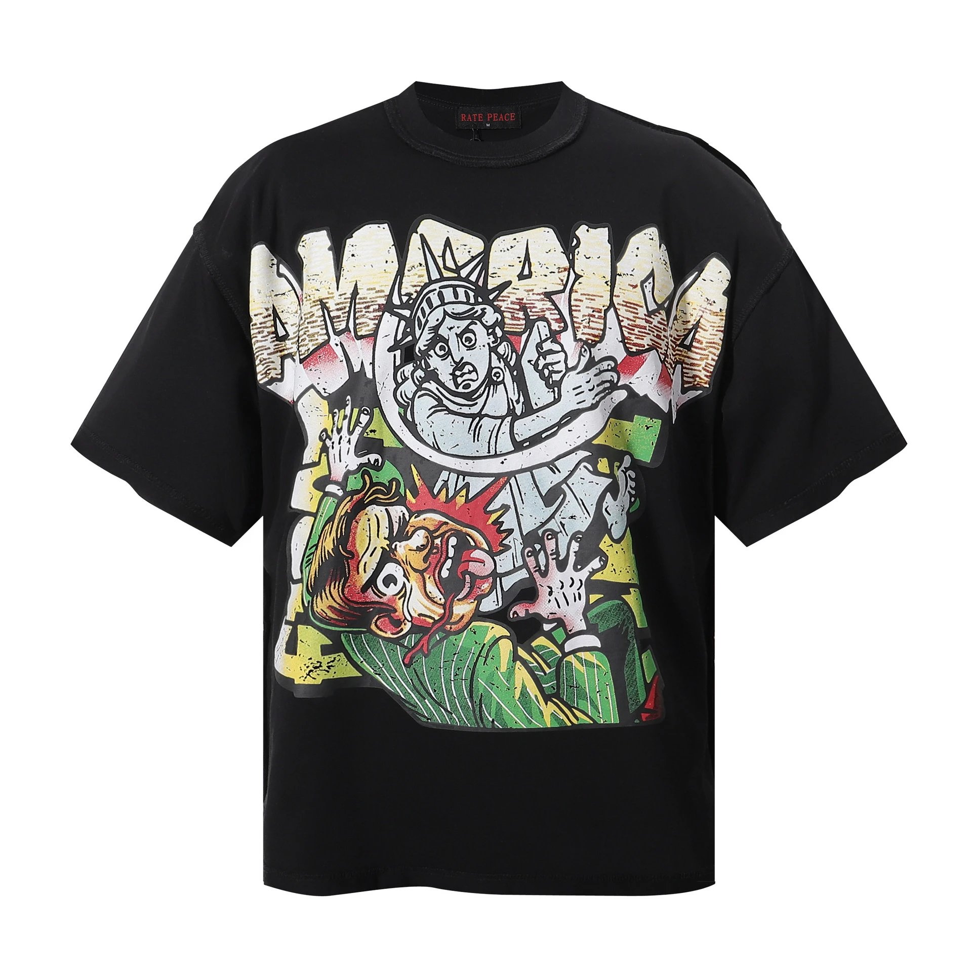 Design Rat & Dead America Graphic Print Black T-Shirt T-Shirts - 8