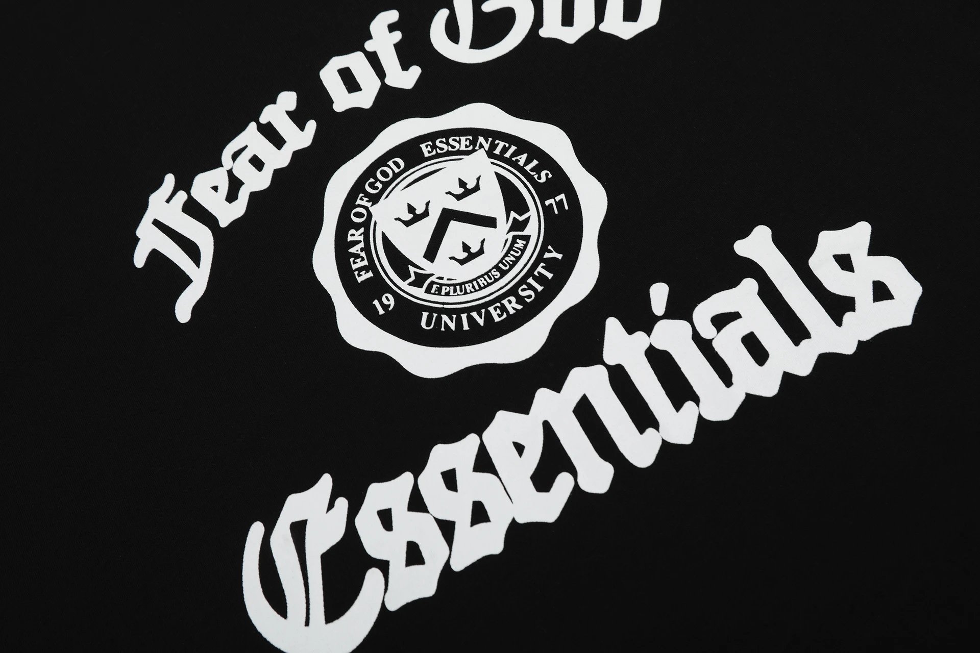 Fear of God Essentials Black College Print T-Shirt - 18