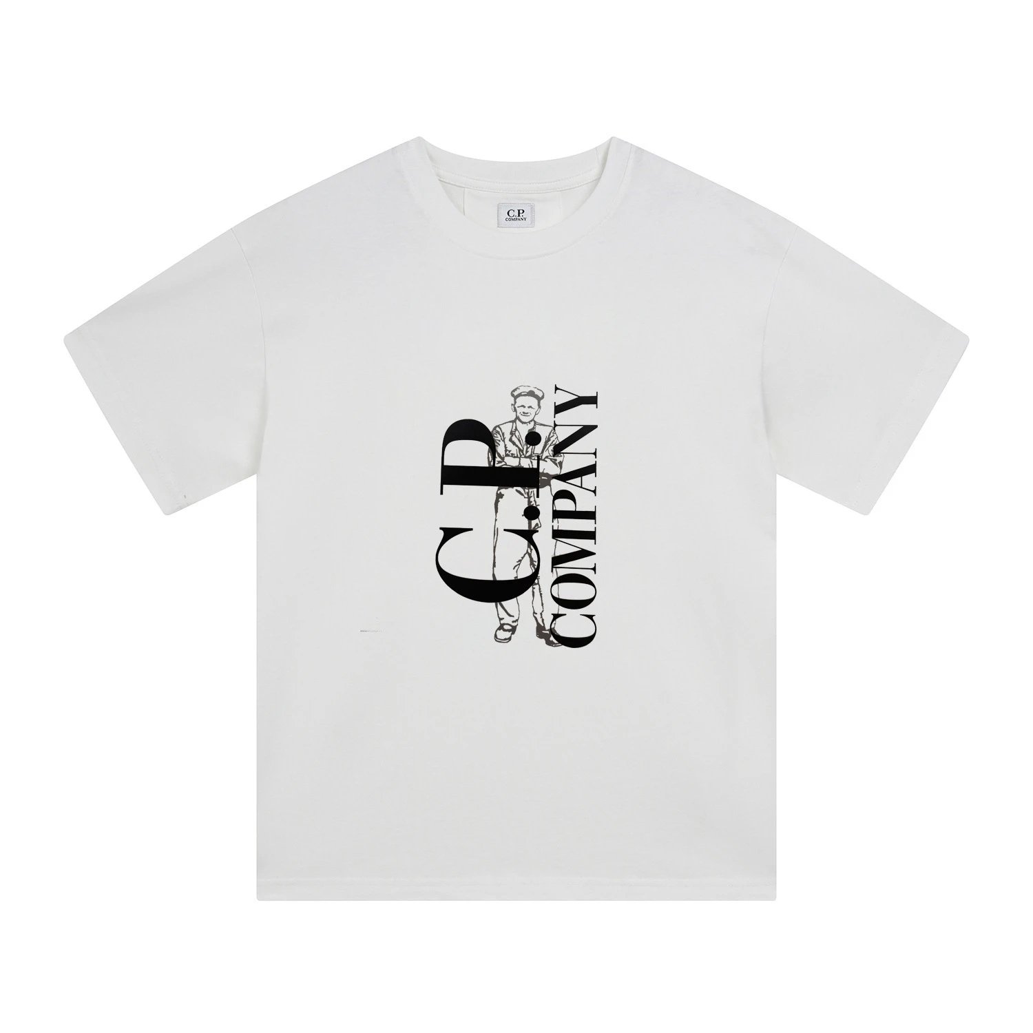C.P. Company T-Shirts Logo Print Crewneck Short-Sleeve T-Shirt — 228 white