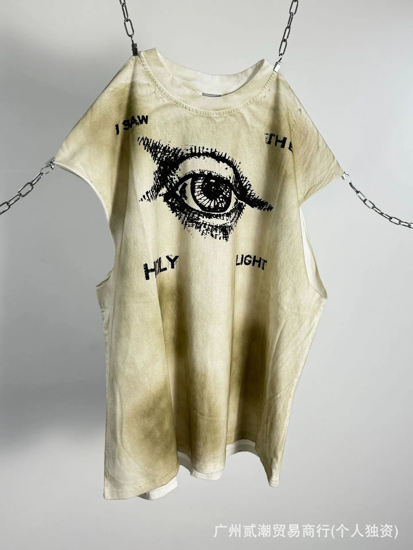 Design Westside Ride Tonight Distressed Sleeveless T-Shirt Black Vest Top - 10