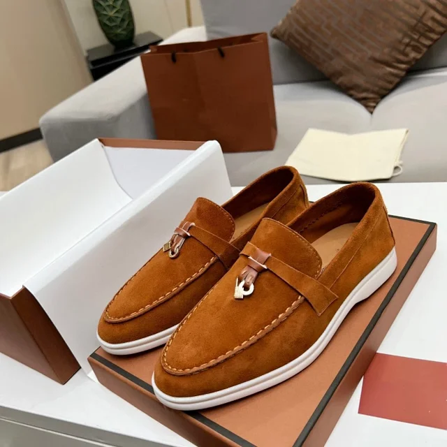 Unbranded Casual Shoes Slip-On Moc-Toe Loafers with Padlock Detail product detail image 4