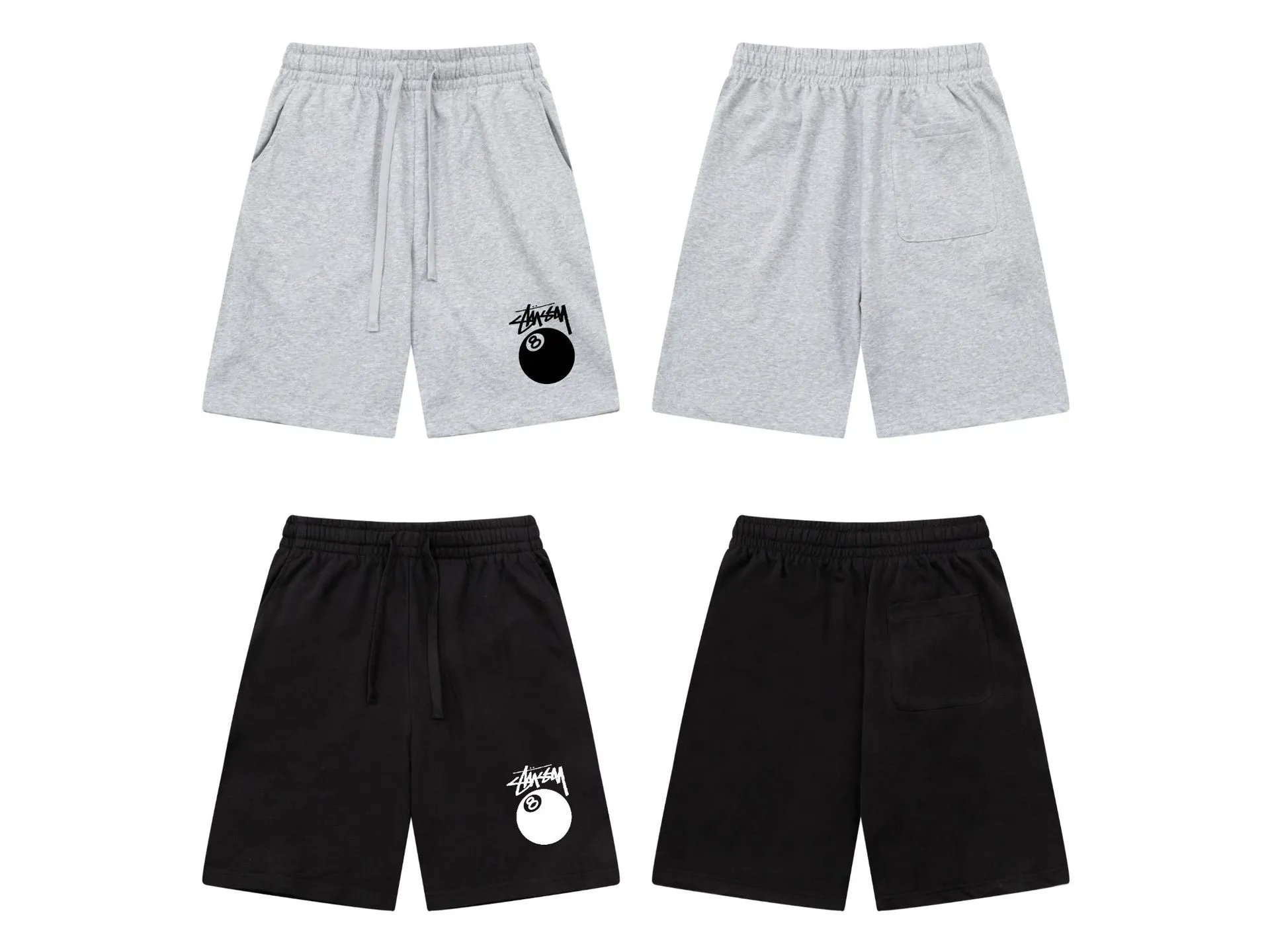 Design Graphic Print Heather Gray Sweat Shorts - 4