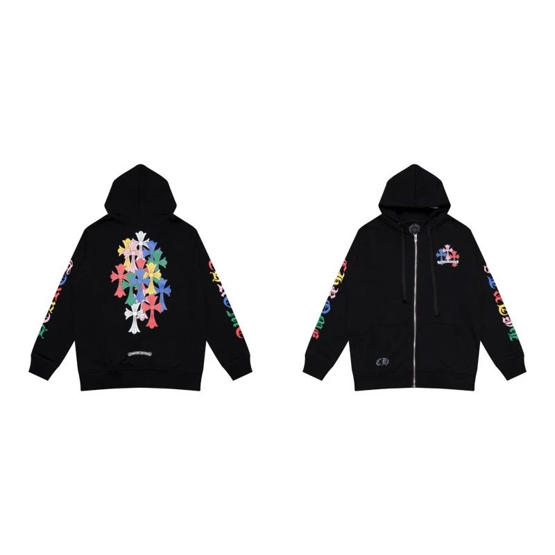 Chrome Hearts Hoodies & Sweatshirts Graphic Full-Zip Hooded Sweatshirt — 5010 black