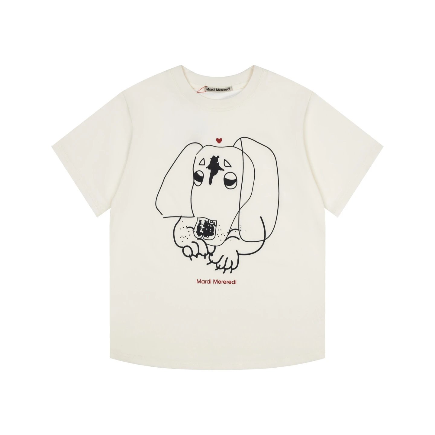 Mardi Mercredi Dachshund Print Beige T-Shirt - 8