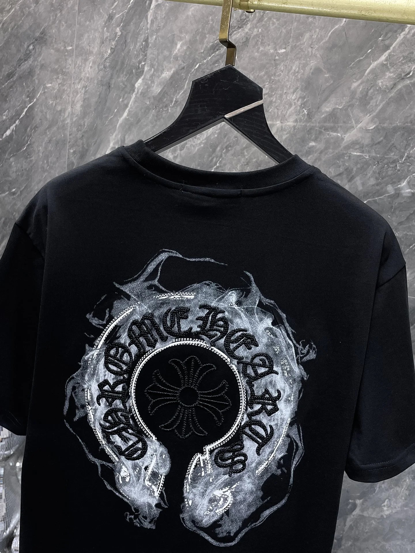 Chrome Hearts Embroidered Crest T-Shirt Black and White - 9