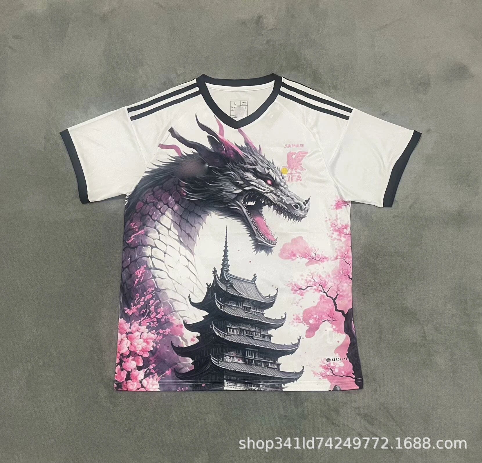 Adidas Japan National Team Away Jersey White Red Flame Print Jersey - 9