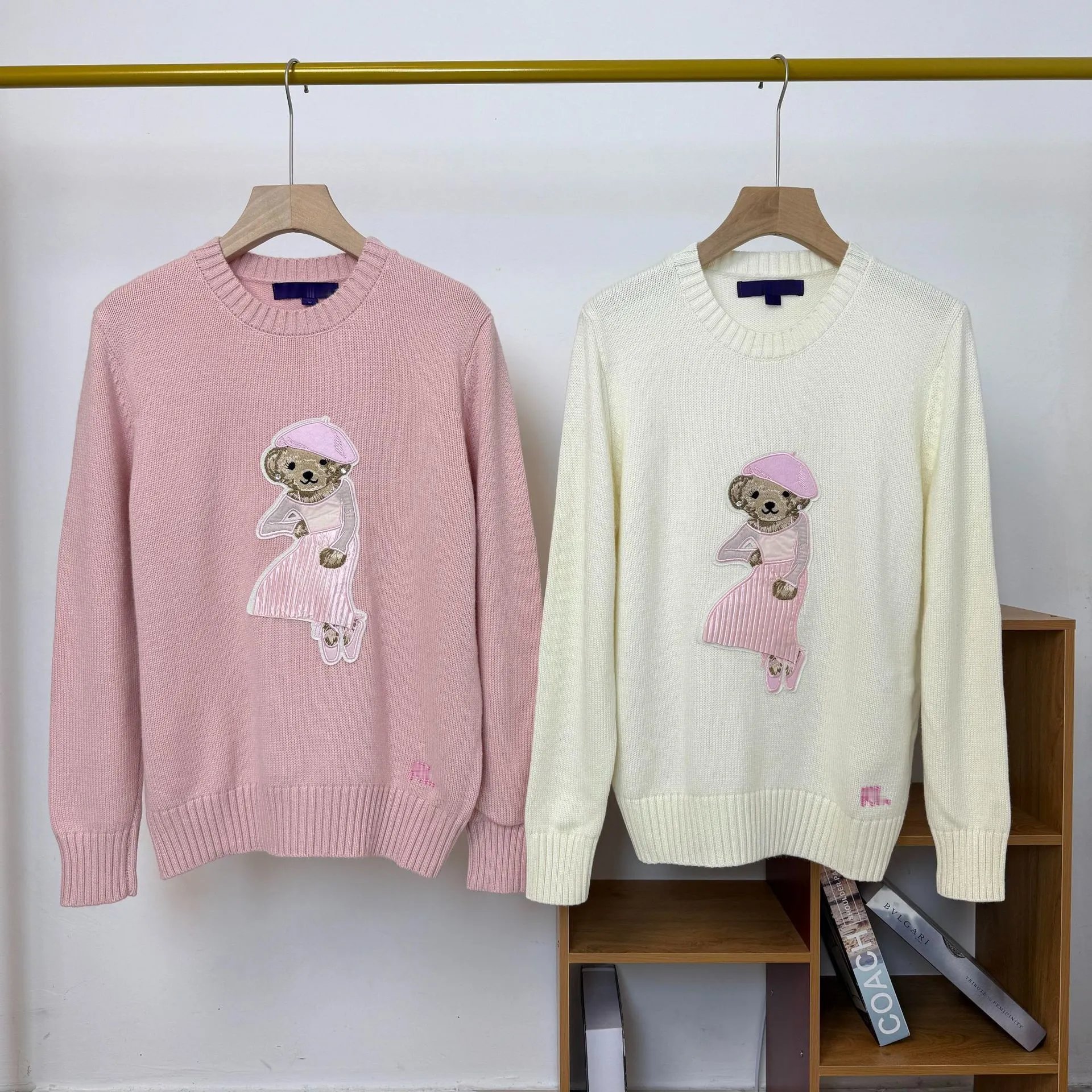 Polo Ralph Lauren Bear Appliqué Sweater Cream - 3