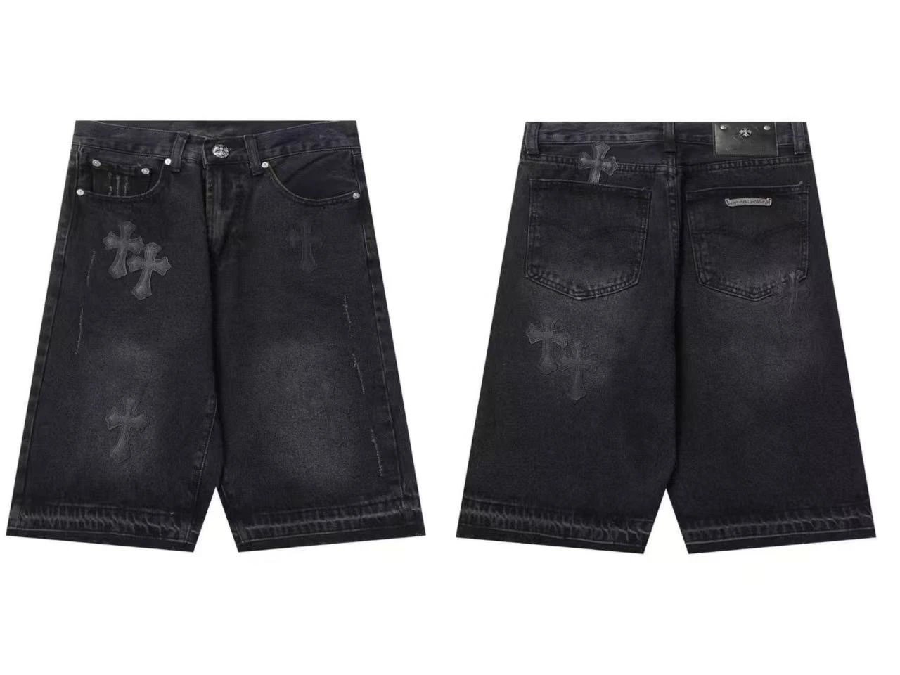 Chrome Hearts Cross Patch Denim Shorts Black - 5