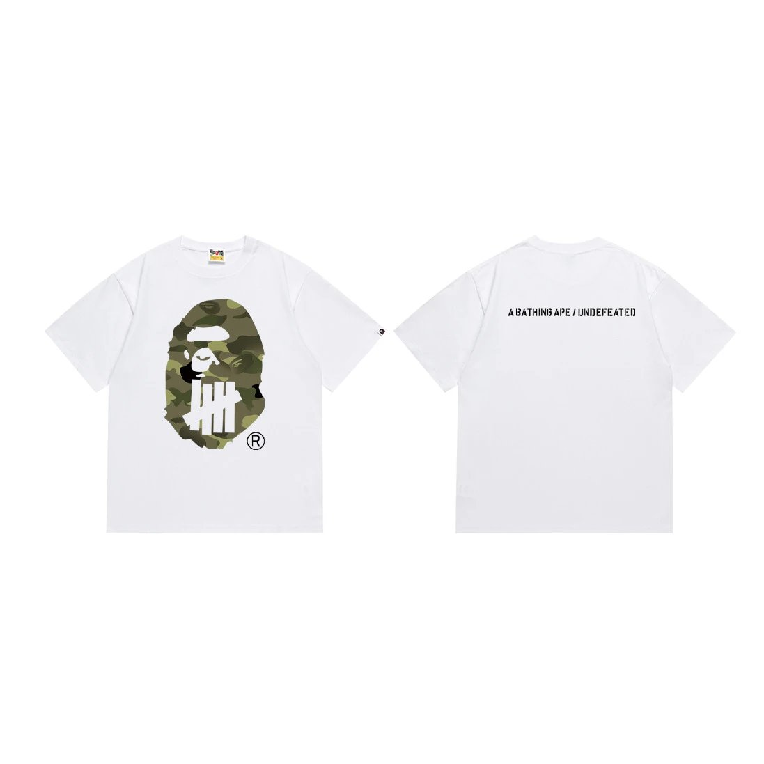 A Bathing Ape Pixel Camo Ape Head White T-Shirt - 29