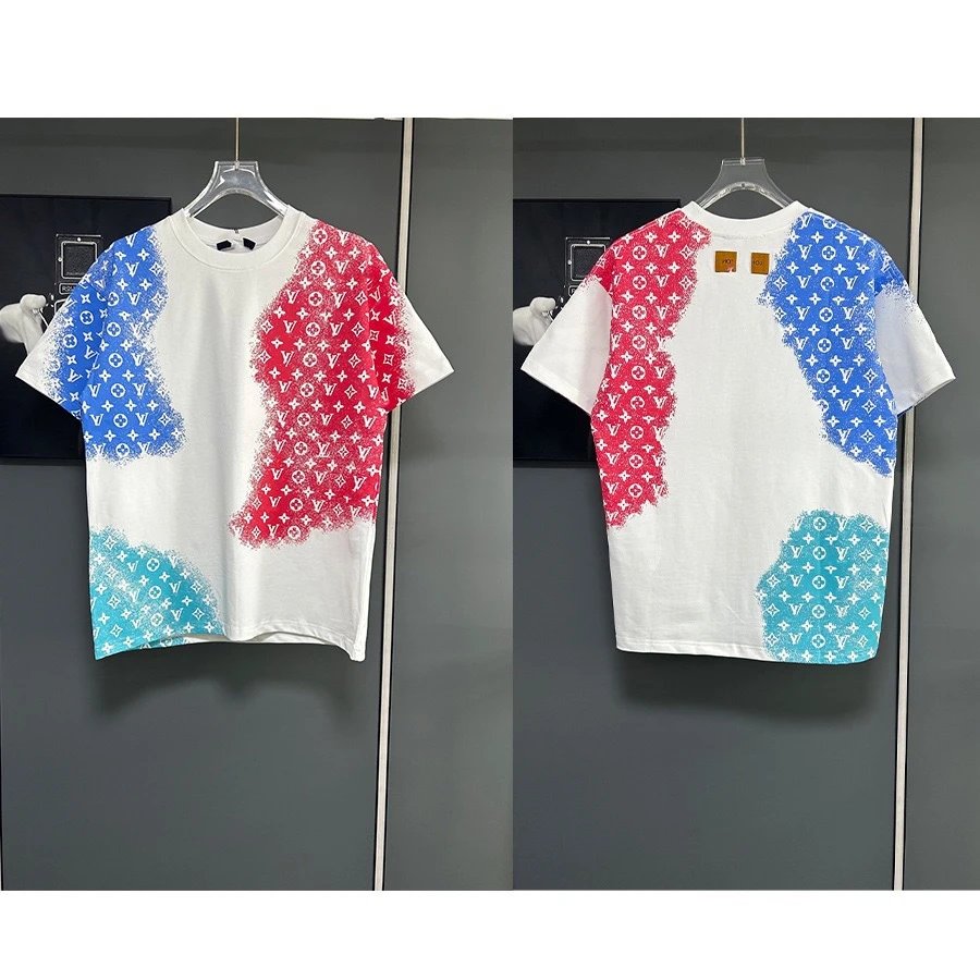 Design LV-Inspired Graphic Print T-Shirt White - 3