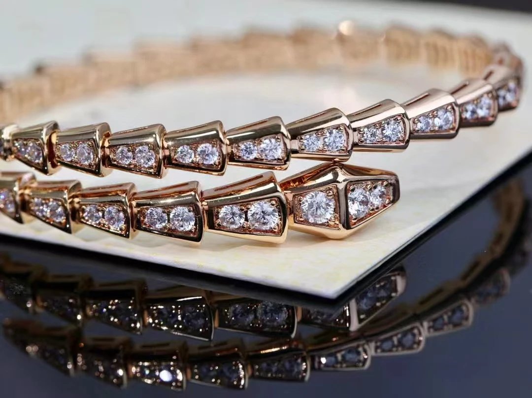 Bvlgari Serpenti Viper Diamond Bracelet Silver Jewelry - 6