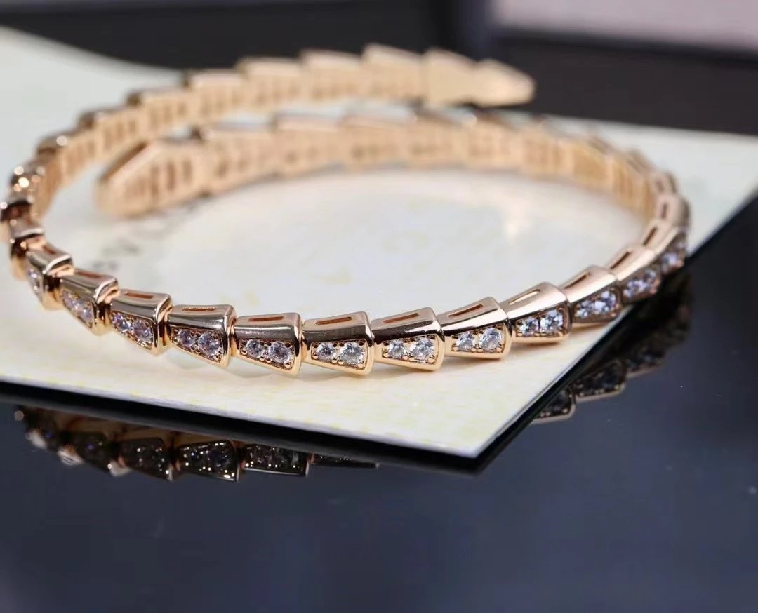 Bvlgari Serpenti Viper Diamond Bracelet Silver Jewelry - 7