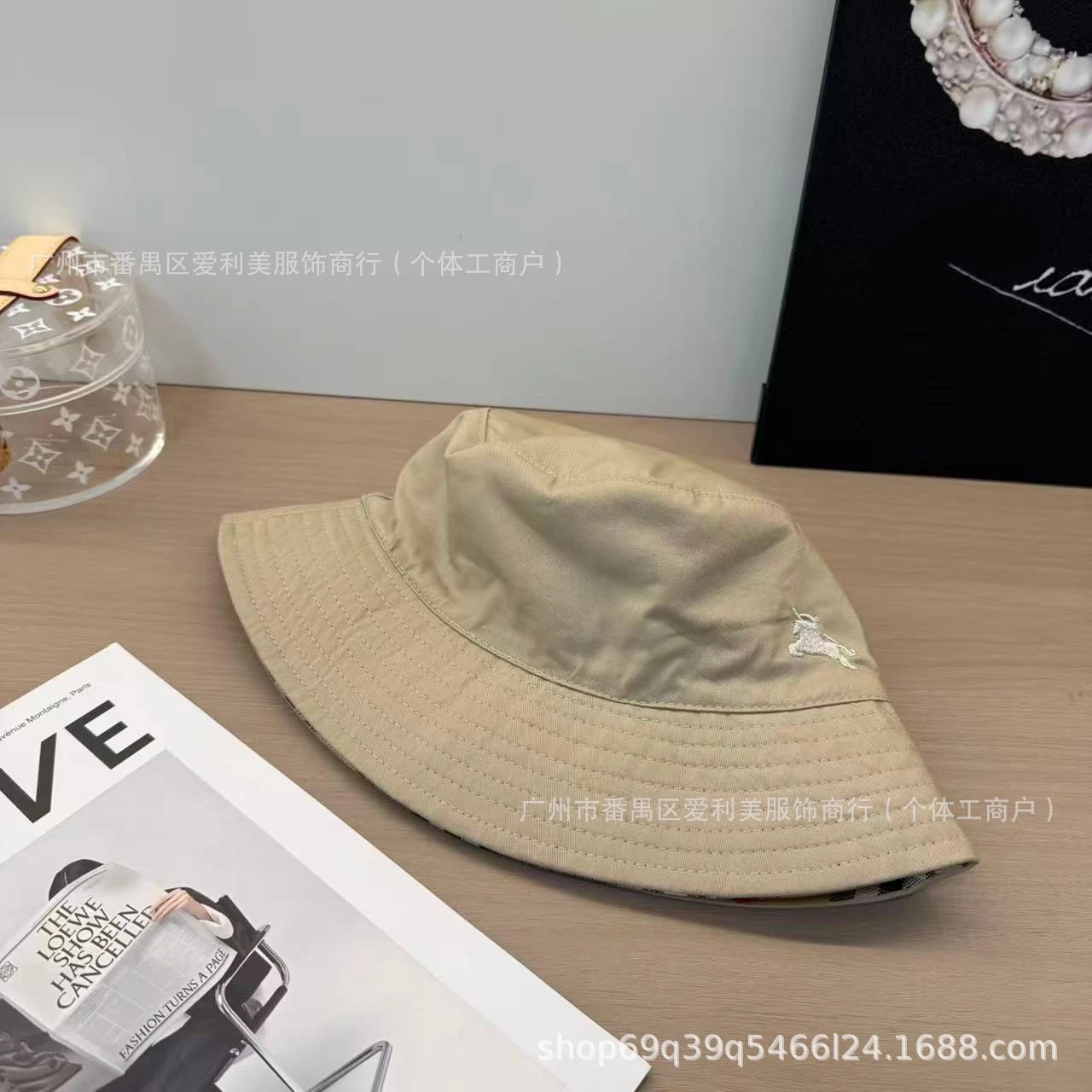 Design Bucket Hat Pink Cotton Canvas Hat - 14