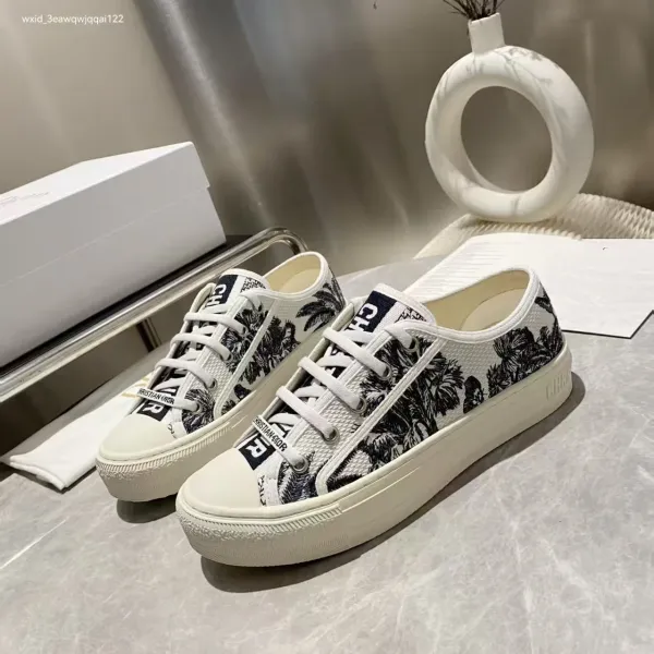 Dior B23 Palm Print White Platform Sneakers Chunky Sneakers - 1