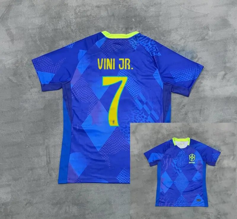 CBF Brazil National Team Vini Jr. #7 Graphic Jersey Black Pink - 6