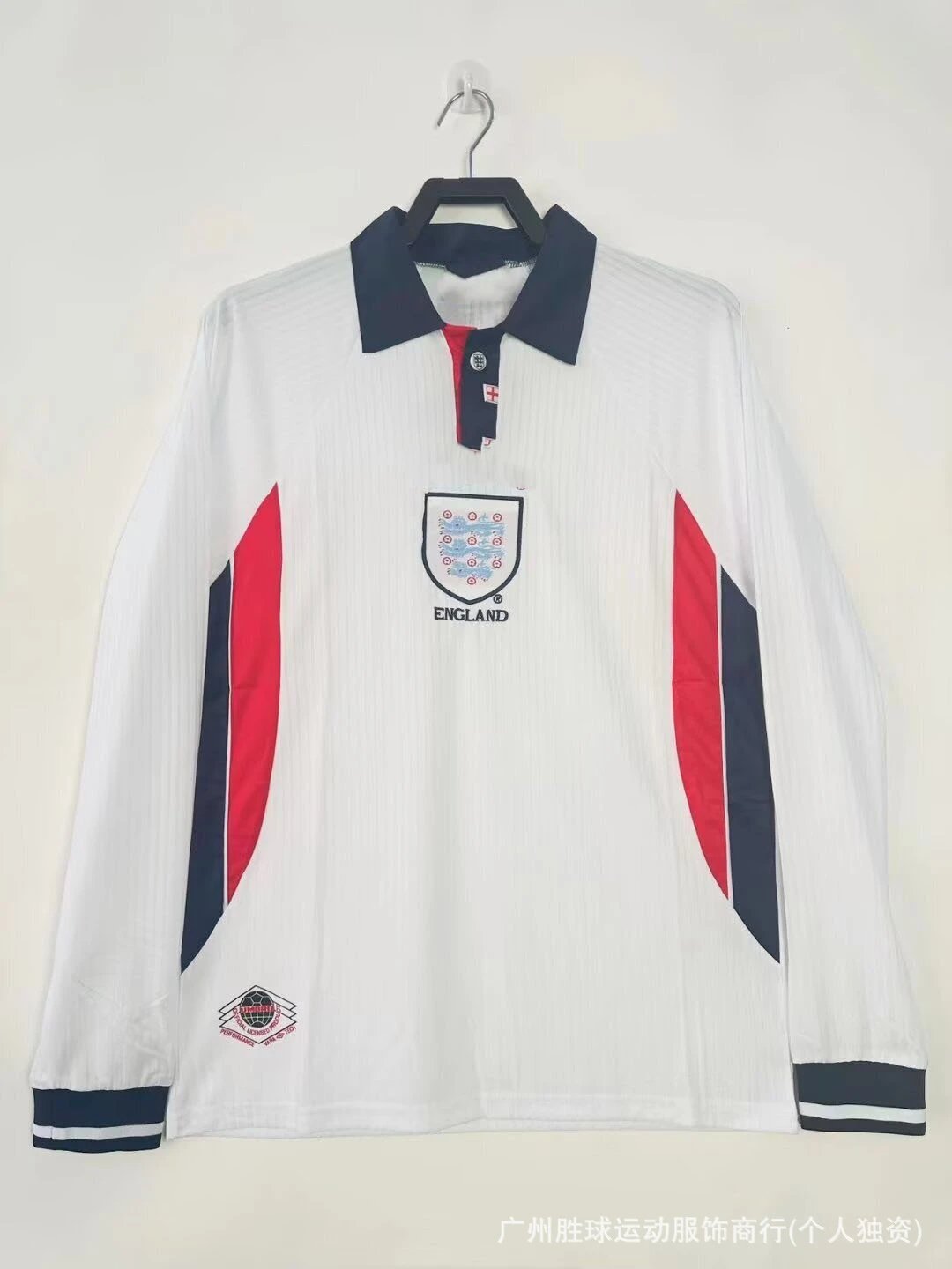 Argentina AFA 1994 Away Jersey Blue Black Diamond Pattern Long-Sleeve Soccer Jersey - 11