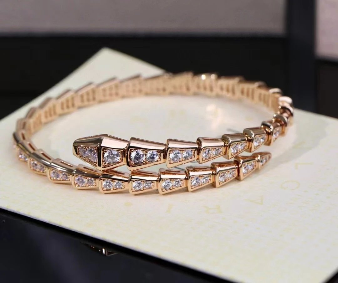 Bvlgari Serpenti Viper Diamond Bracelet Silver Jewelry - 11
