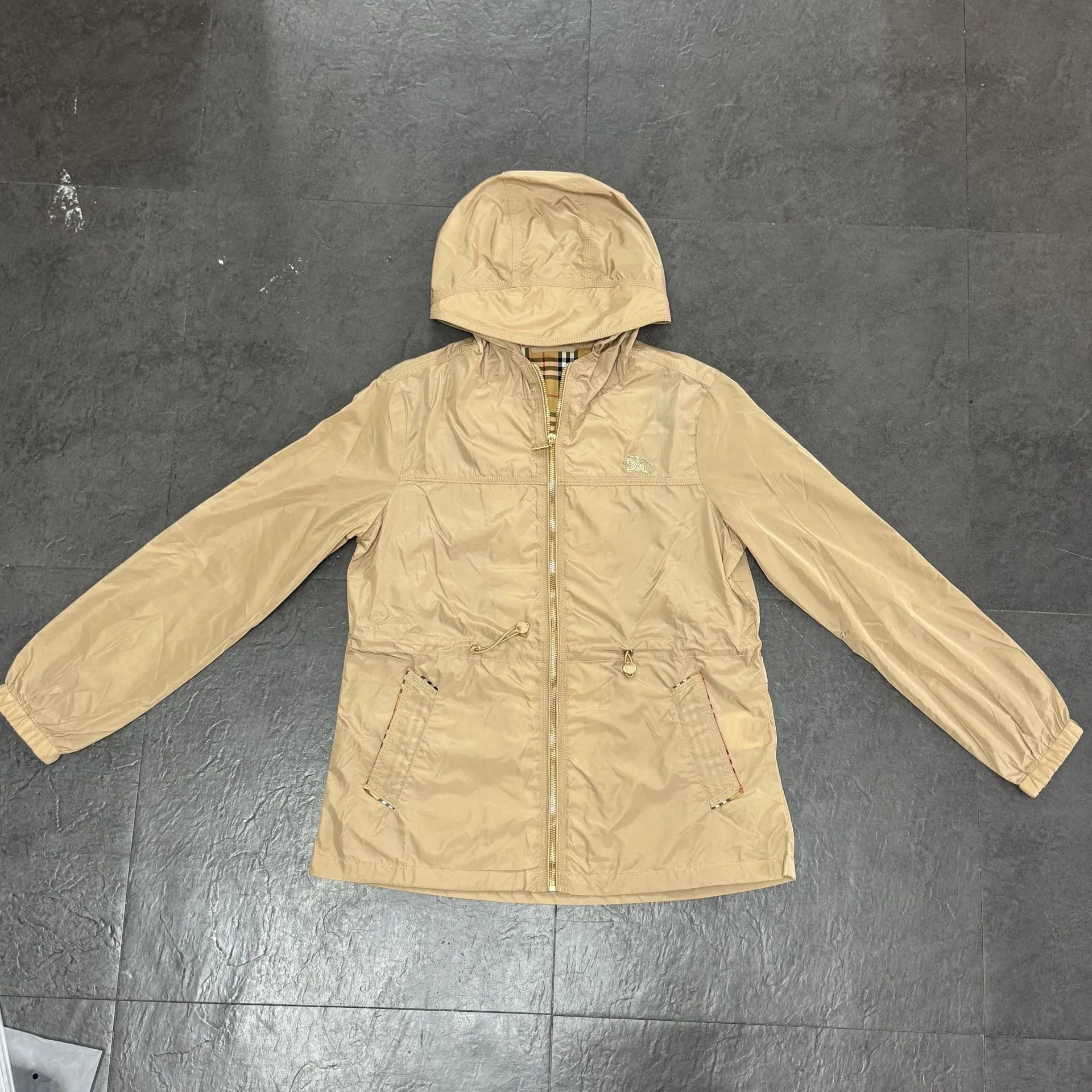 Burberry Lightweight Hooded Windbreaker Beige Outerwear - 2
