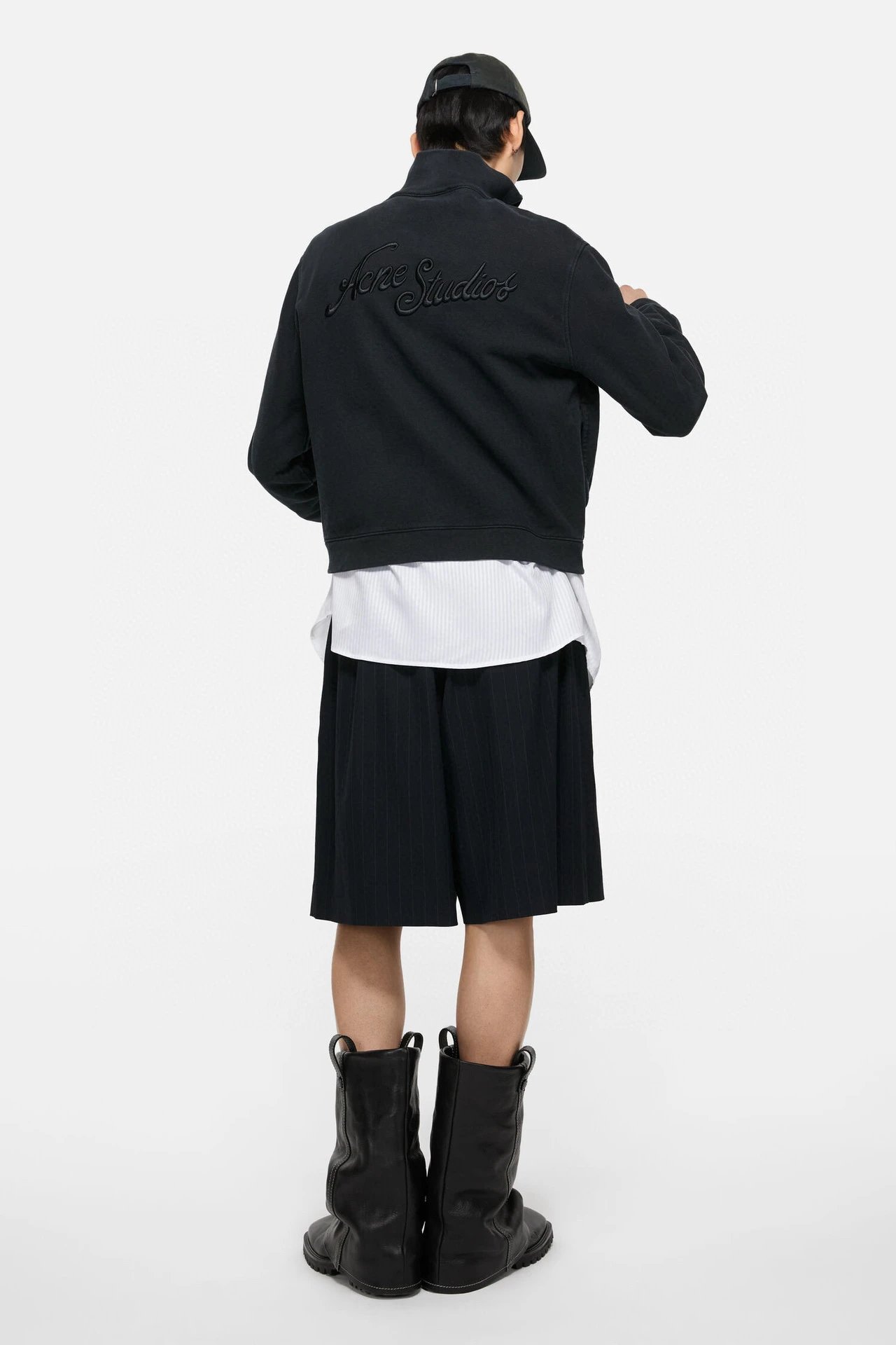 Acne Studios Logo-Embroidered Zip-Up Jacket Navy Outerwear Jacket - 10