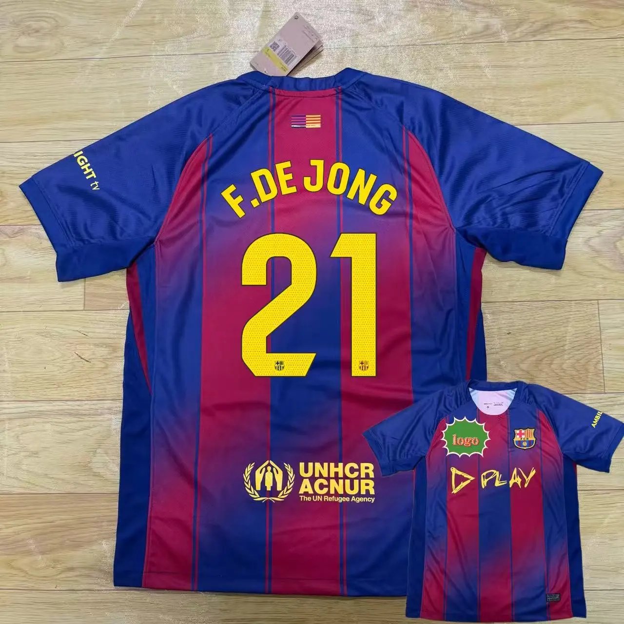 FC Barcelona Rashford #14 Home Jersey Blue Red Gradient Jersey - 8