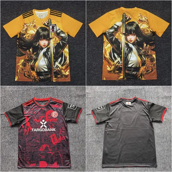 Design One Piece x Japan Football Association Collaboration Red Graphic Jersey - 4