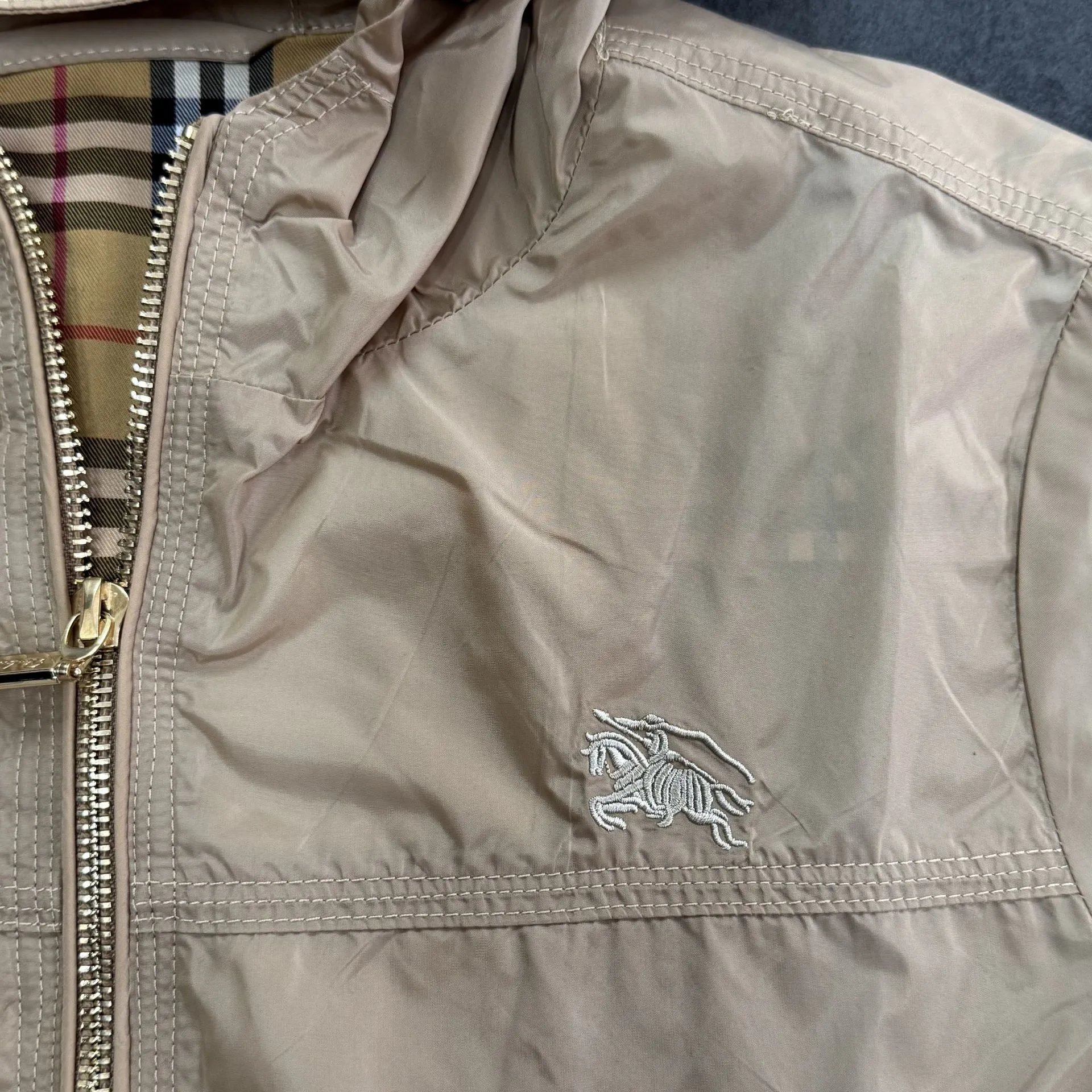 Burberry Lightweight Hooded Windbreaker Beige Outerwear - 5