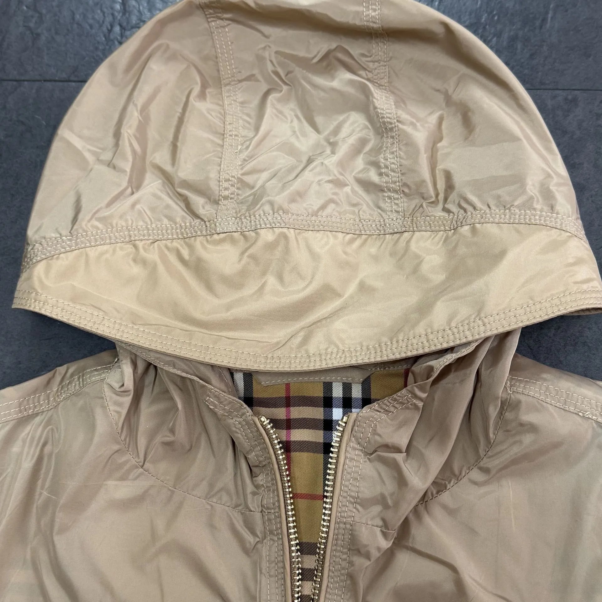 Burberry Lightweight Hooded Windbreaker Beige Outerwear - 6