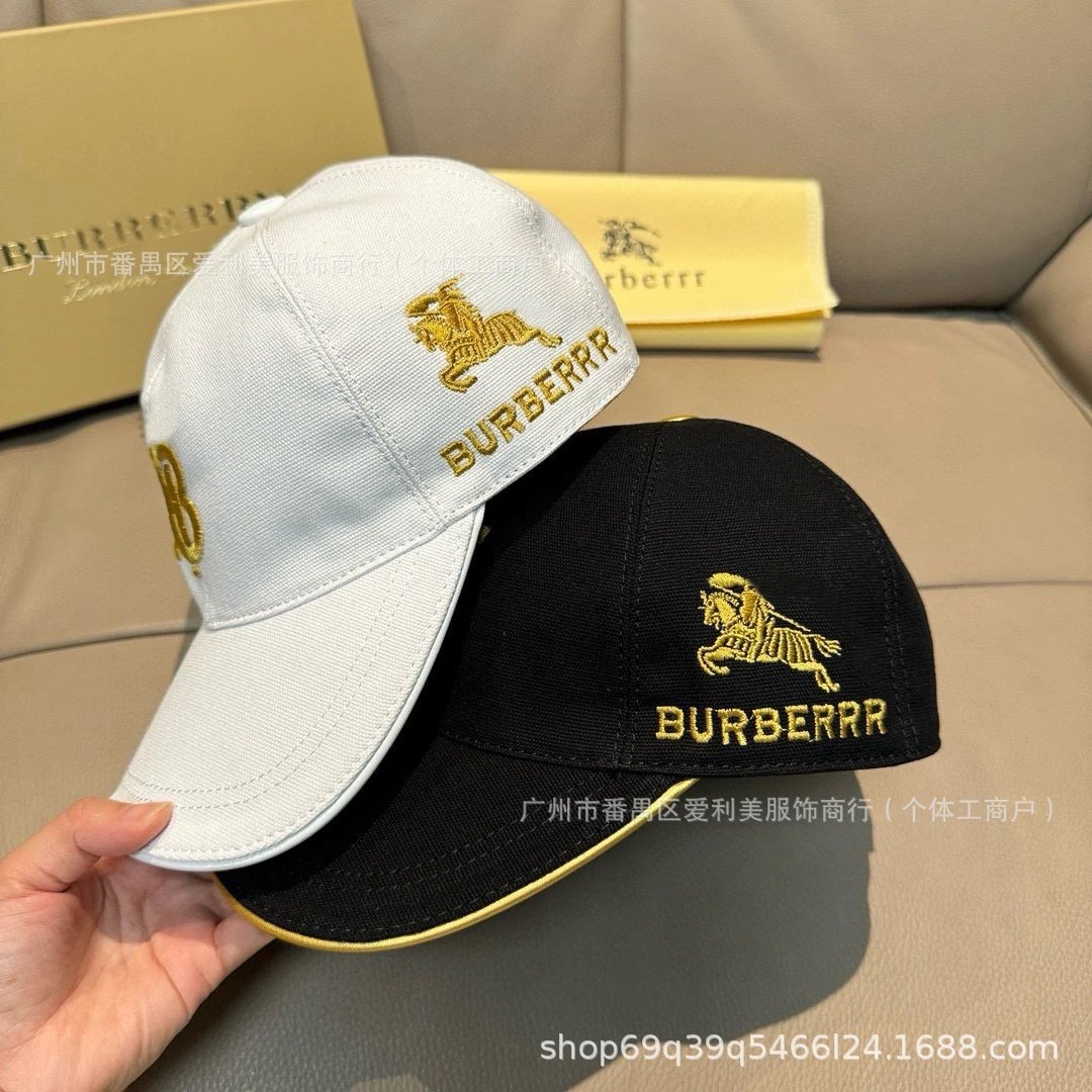 Burberry Equestrian Knight Embroidered Baseball Cap White - 3