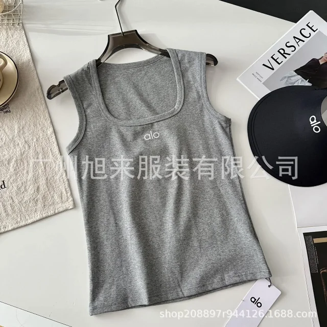Alo Vests Logo Square-Neck Tank Top product detail image 7