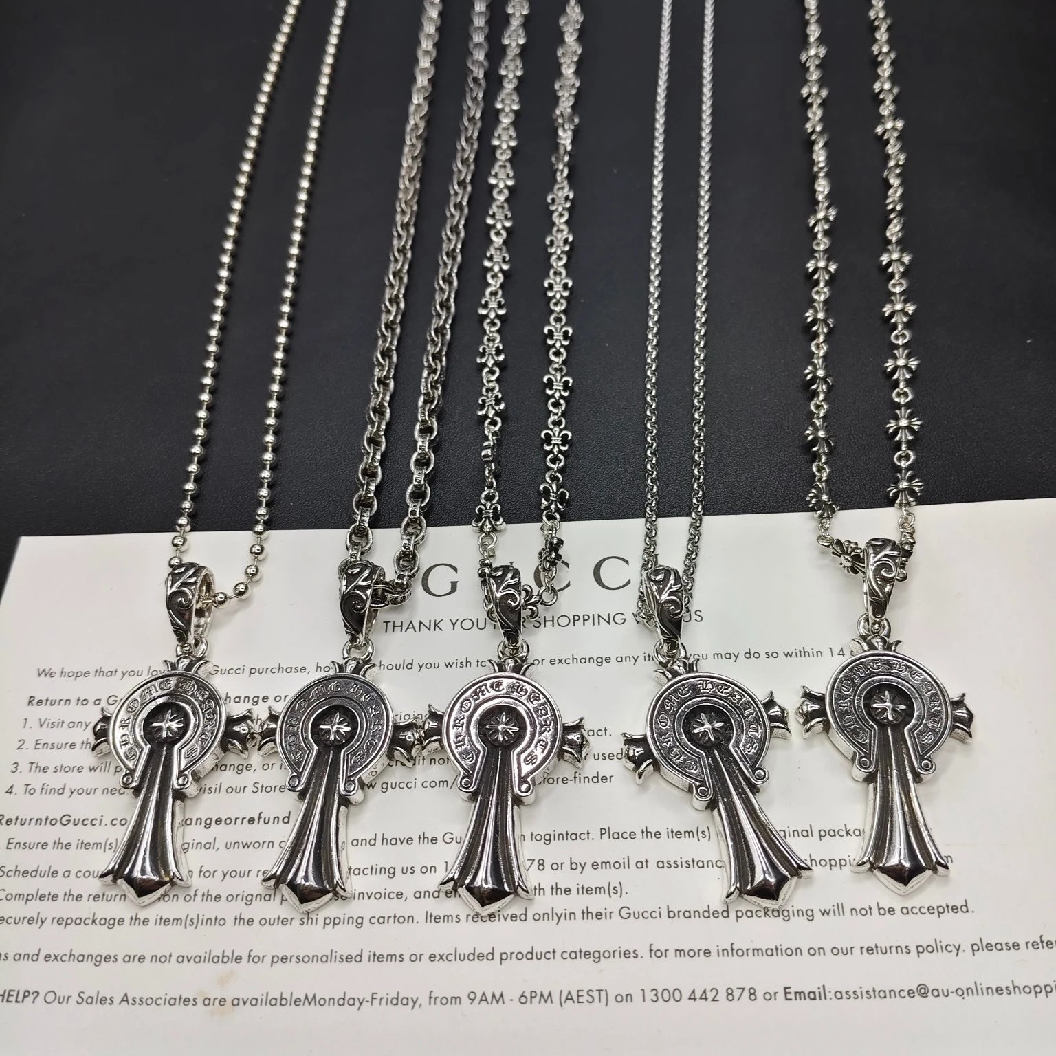 Chrome Hearts Cross Pendant Necklace Silver Jewelry - 6