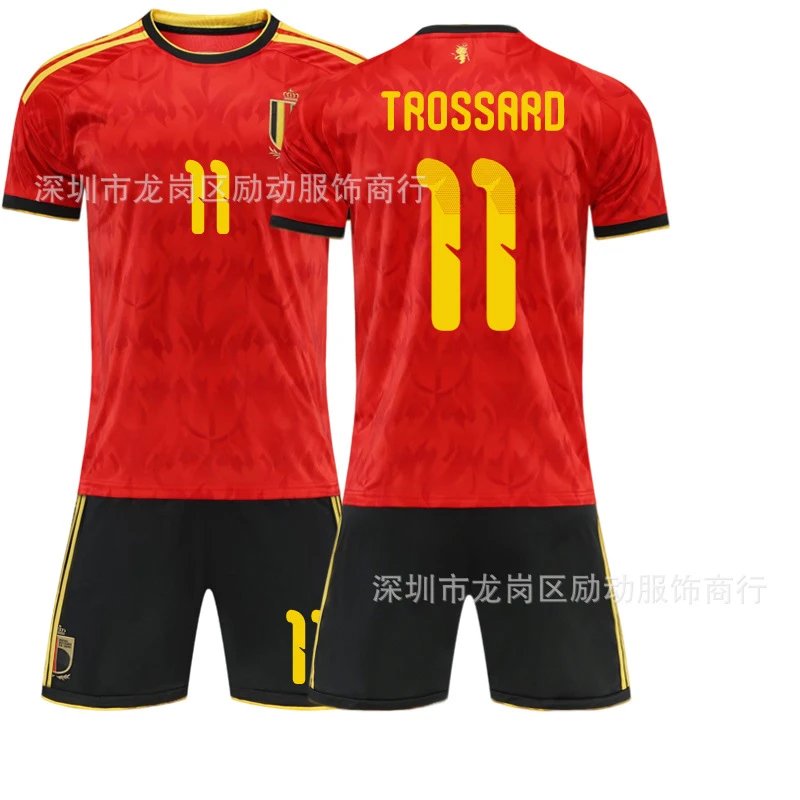 Design Belgium National Team 2022 Home Kit Red Yellow Jersey and Shorts Jersey - 9