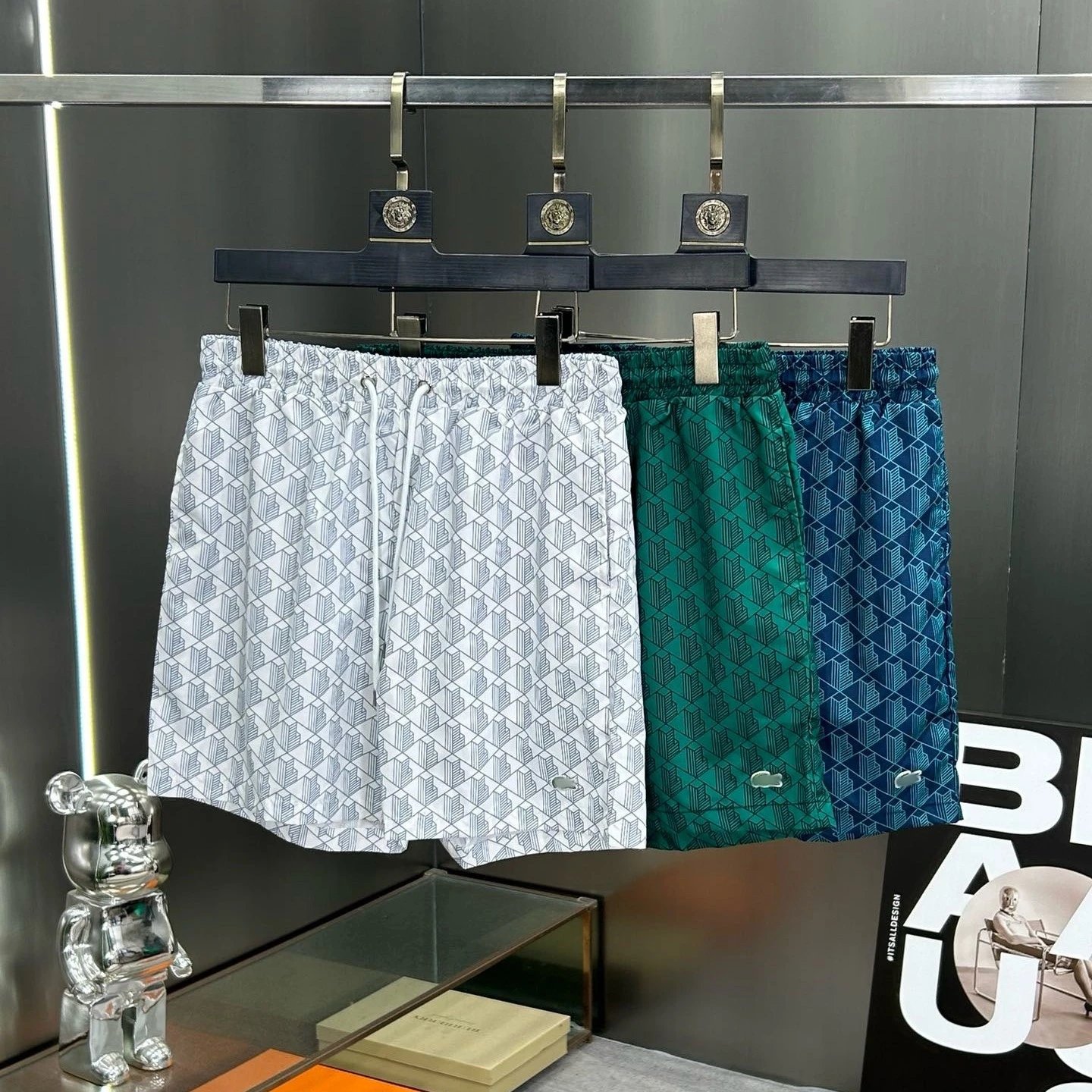 Lacoste Swimwear Men's Geometric Print Swim Shorts image 2