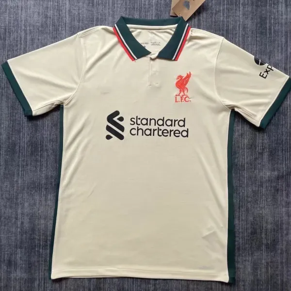 Liverpool FC 2023-24 Away Jersey Beige Green Polo - 1