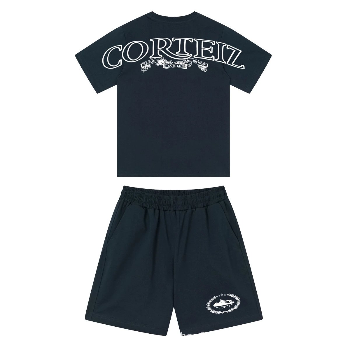 Corteiz Washed Gray Script Shorts - 45