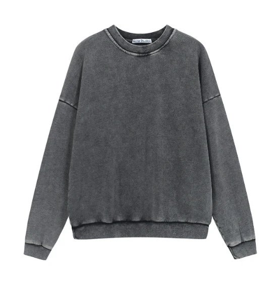 Acne Studios Hoodies & Sweatshirts Logo-print zip and crewneck — 3042 washed black