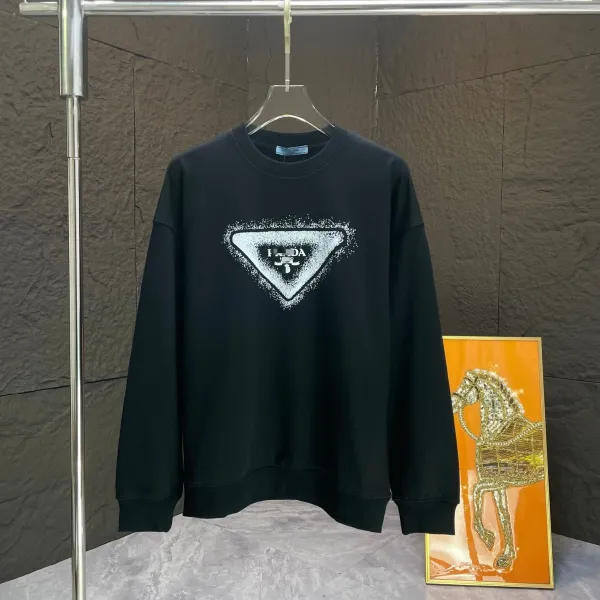 Prada Re-Nylon Triangle Logo Black Hoodie - 1