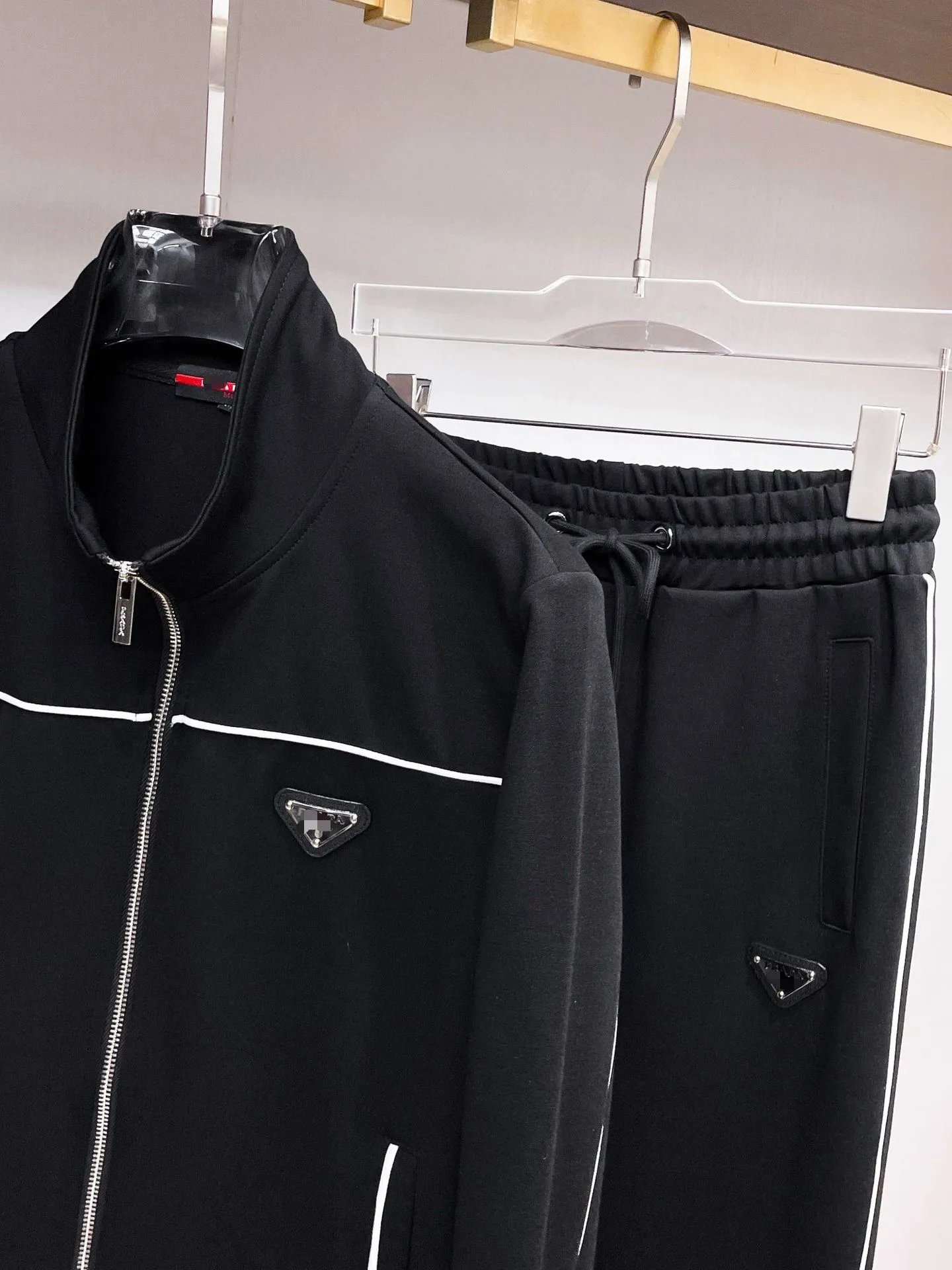 Prada Re-Nylon Hooded Zip-Up Tracksuit Black - 4