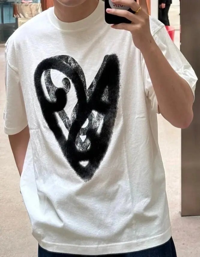 Acne Studios Heart Print T-Shirt White - 29