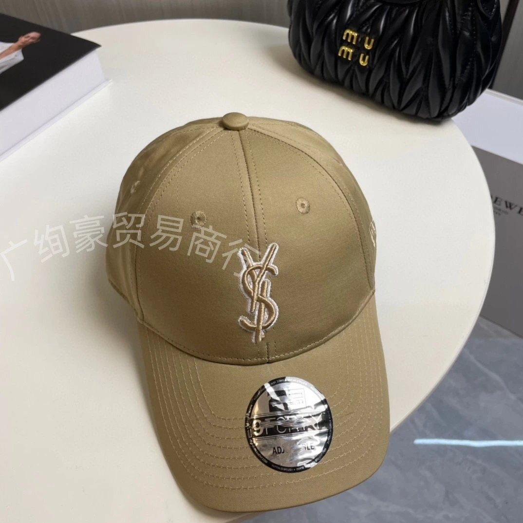 Saint Laurent YSL Monogram Baseball Cap Khaki - 7