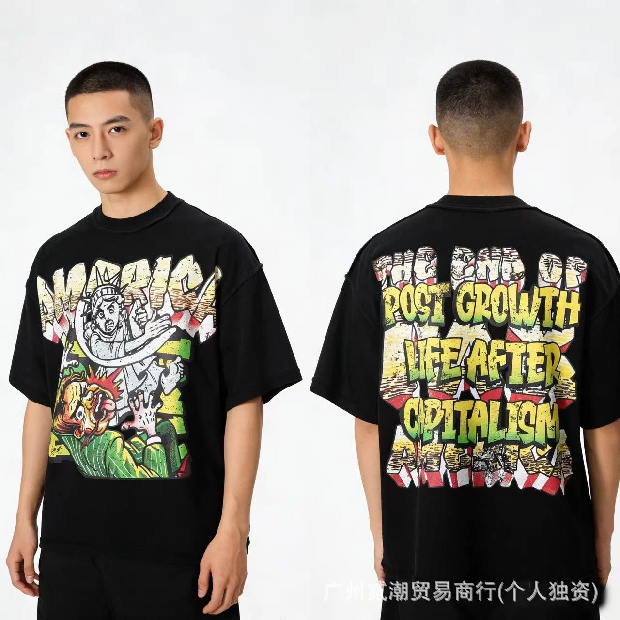 Design Rat & Dead America Graphic Print Black T-Shirt T-Shirts - 6