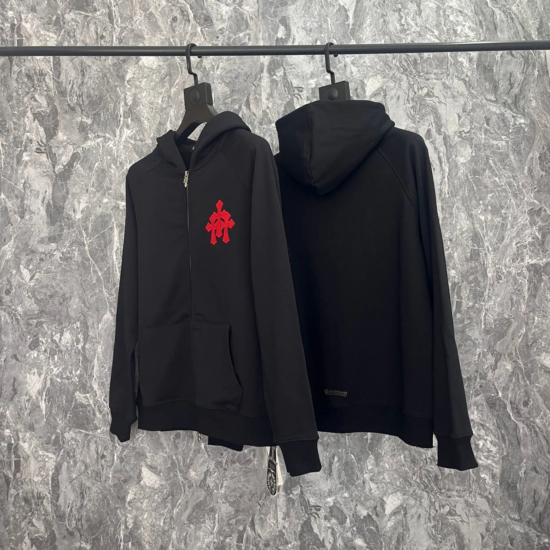 Chrome Hearts Hoodies & Sweatshirts Graphic Full-Zip Hooded Sweatshirt — 5031 black
