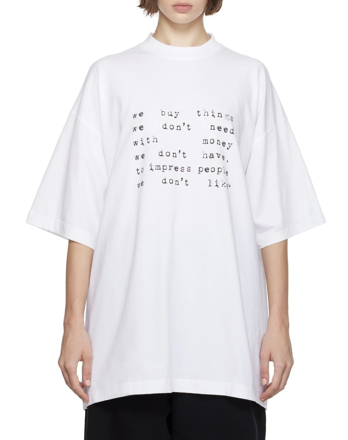 Design Oversized Graphic Print Gray T-Shirt - 17