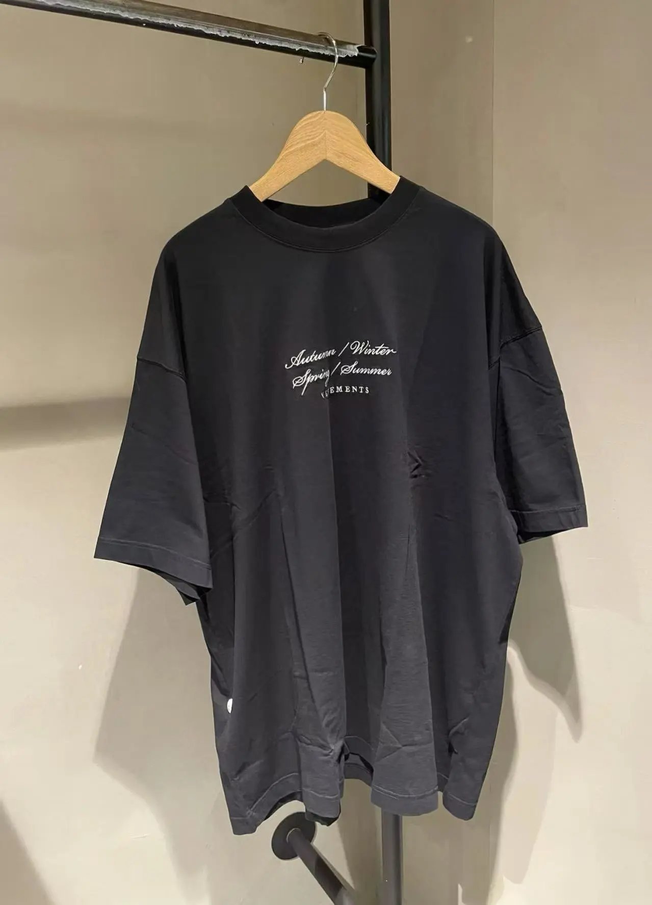 Design Oversized Graphic Print Gray T-Shirt - 20