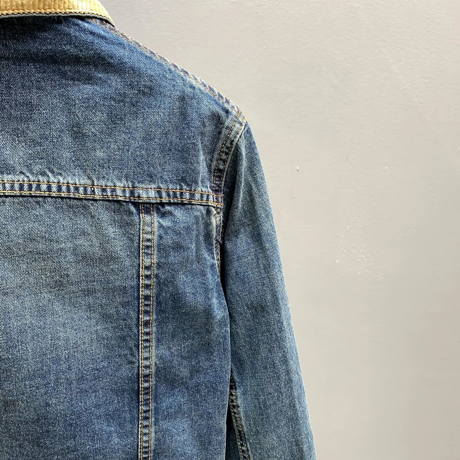 Miu Miu Corduroy Collar Denim Jacket Blue - 6