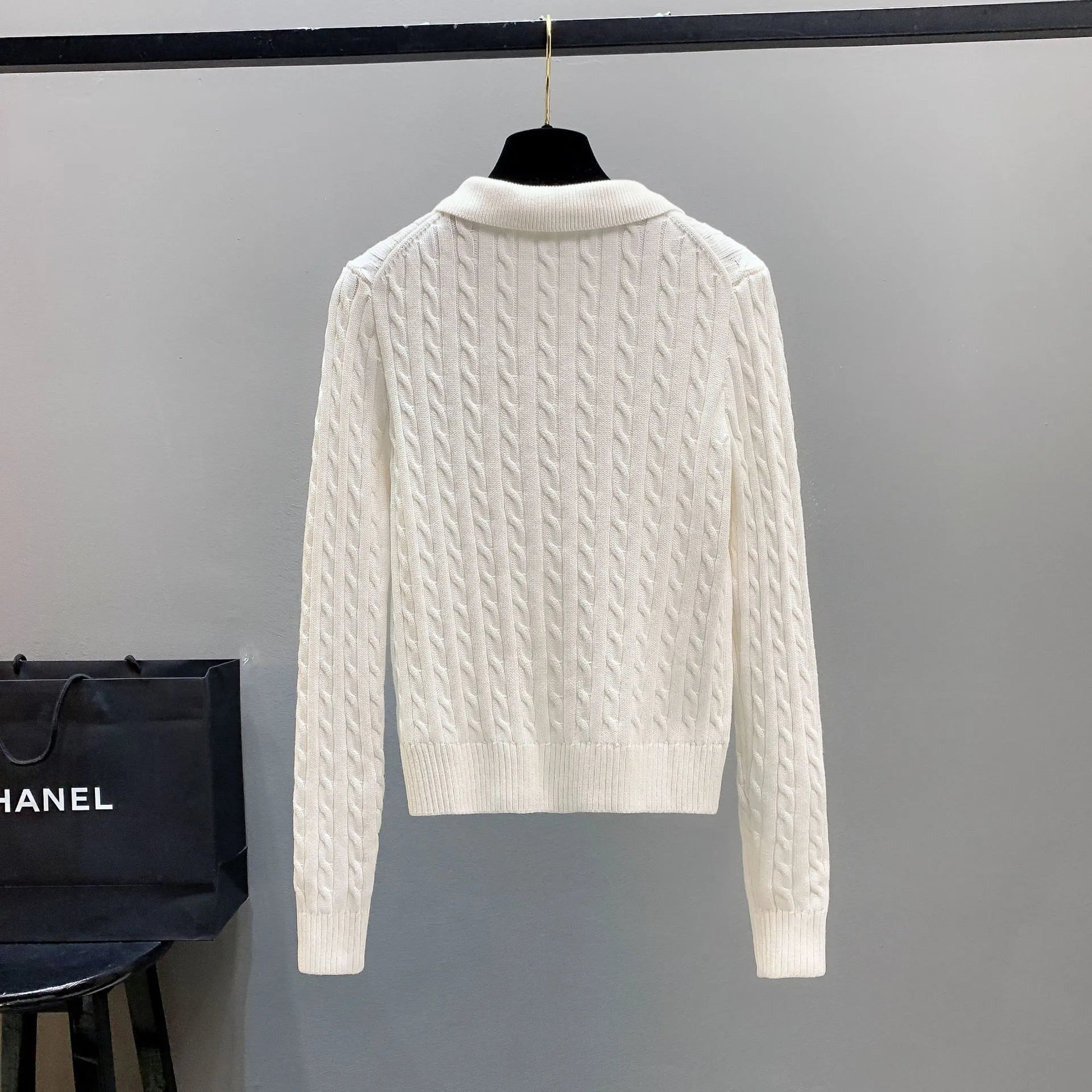 Polo Ralph Lauren Cable Knit Collar Cardigan White - 4