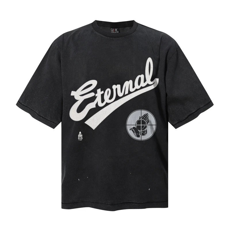 Design Eternal Prayer Target T-Shirt Black T-Shirts - 9